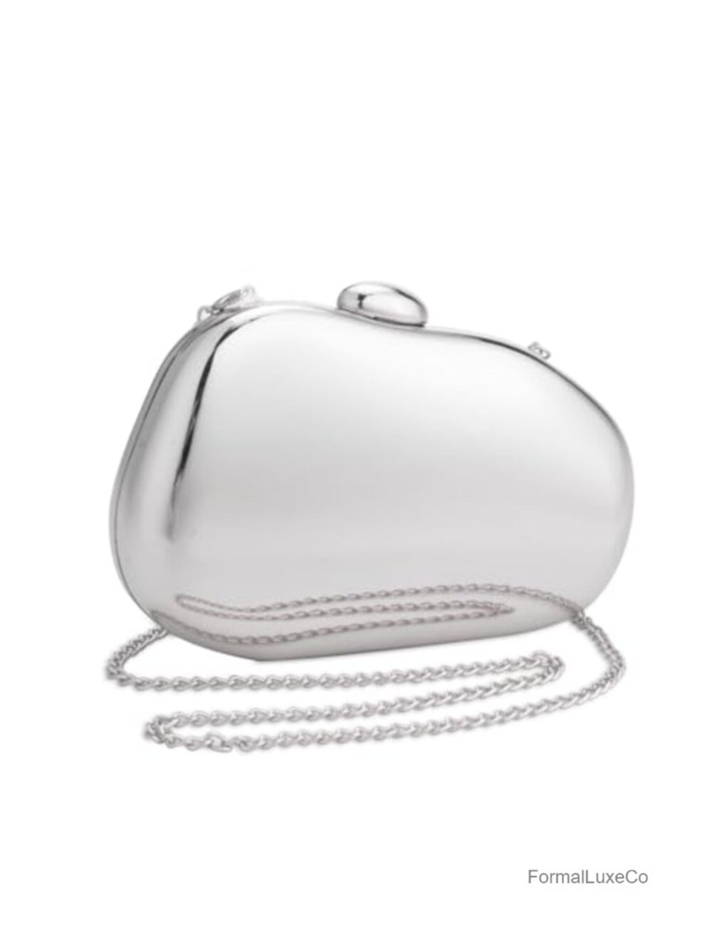 Acrylic Clutch Purse Women Metallic Silver Unique Handbag Wedding Party Prom